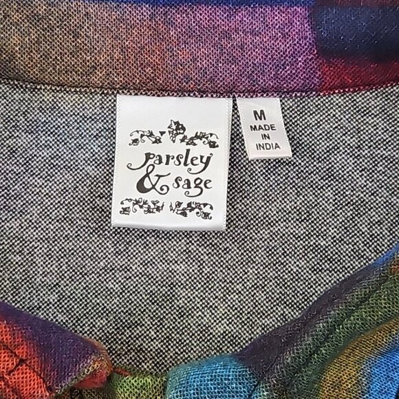 Parsley & Sage Shacket Women's Medium Fall Earth Tones EUC Long Sleeves Pockets - Picture 9 of 16